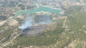 Muğla’nın Milas ilçesinde, ormanda yangın çıktı. Yangına ekipler havadan ve