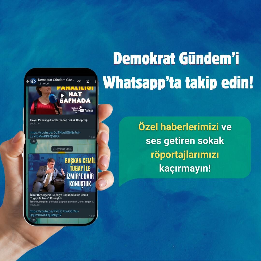Demokrat Gündem WhatsApp Kanalı Yayında! DEMOKRAT GÜNDEM-Demokrat Gündem artık WhatsApp üzerinden de sizinle! Özel haberler,
