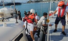 Ege Denizi’nde 10 dakika arayla iki göçmen kurtarma operasyonu