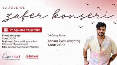 İZMİR, – İZMİR’in Bornova Belediyesi, 30 Ağustos Zafer Bayramı’nın 102’nci
