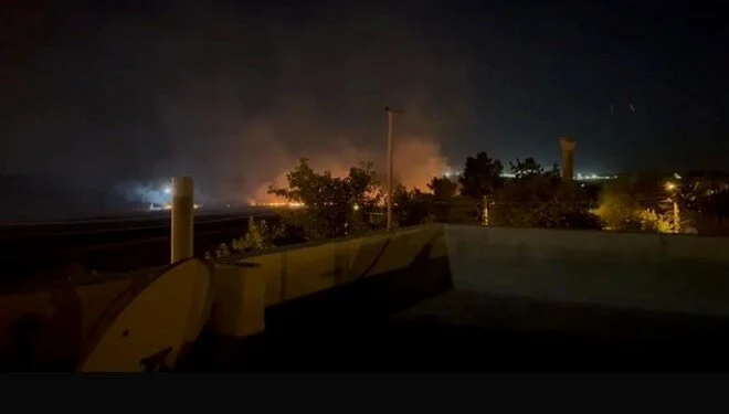 Suriye tarafında çatışmadan seken bir roket mermisi, Kilis'in Akıncı köyü