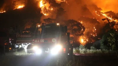 Muğla'da dün gece Dalaman ve Ortaca'da başlayıp devam eden yangınlarla