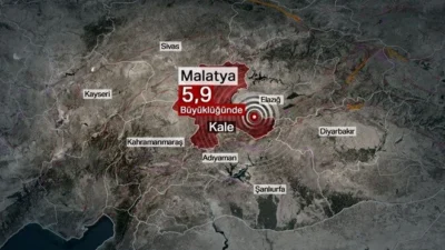 Malatya’nın Kale ilçesinde meydana gelen 5.9 büyüklüğündeki deprem, çevre illerde