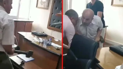 İzmir’in Çiğli ilçesindeki ESHOT’a ait garaj müdürlüğüne gelen Devrimci İşçi