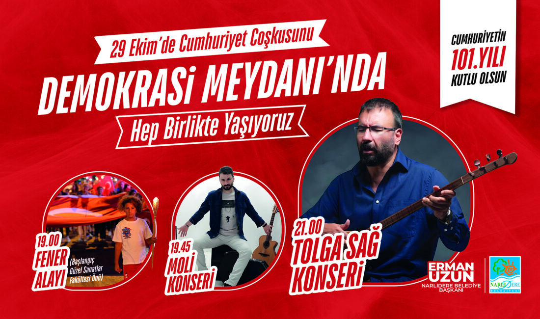 Narlıdere, 29 Ekim Cumhuriyet Bayramı’nı coşkuyla kutlayacak. Fener alayı ve