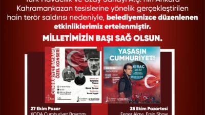 Karşıyaka Belediyesi, Ankara’da meydana gelen hain terör saldırısı nedeniyle, Cumhuriyet
