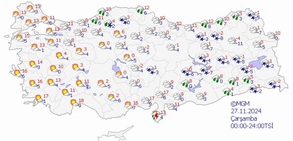 49 il için sarı ve turuncu kodlu uyarı: Soğuk hava yeni haftada devam edecek mi? - 15