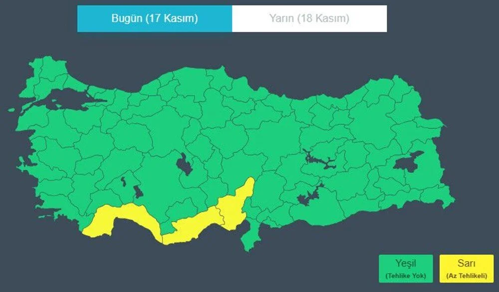Meteorolojiden kuvvetli yağış uyarısı: 3 il içi sarı kod - 2