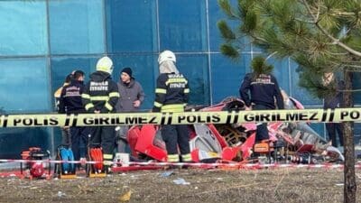 Muğla Eğitim ve Araştırma Hastanesi’nin 4. katına çarparak boş araziye