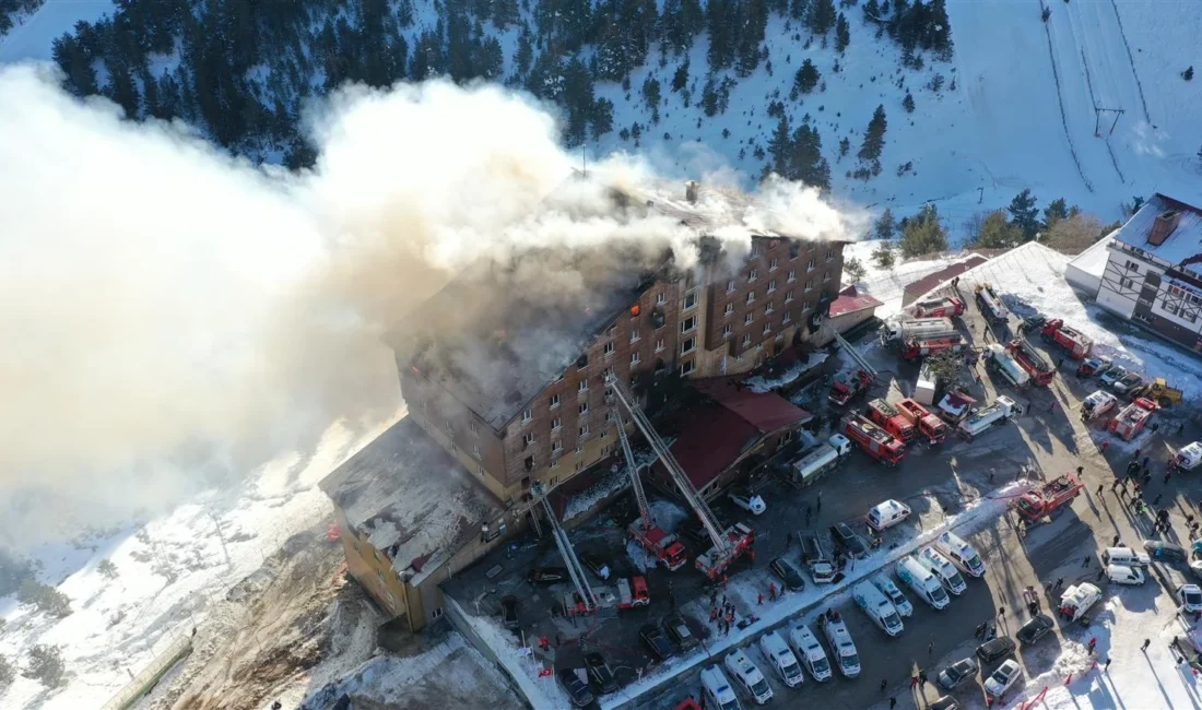 Kartalkaya Kayak Merkezi’nde bulunan Grand Kartal Otel’de sabaha karşı çıkan