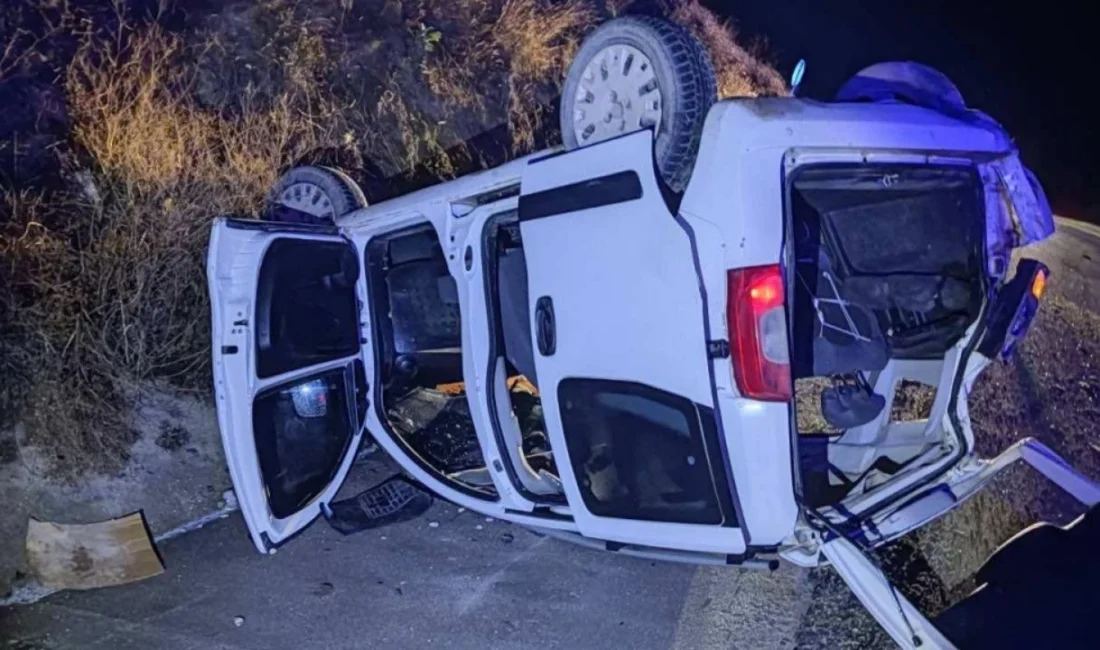 İzmir’in Ödemiş ilçesinde hafif ticari araç şarampole yuvarlandı. Araçta bulunan