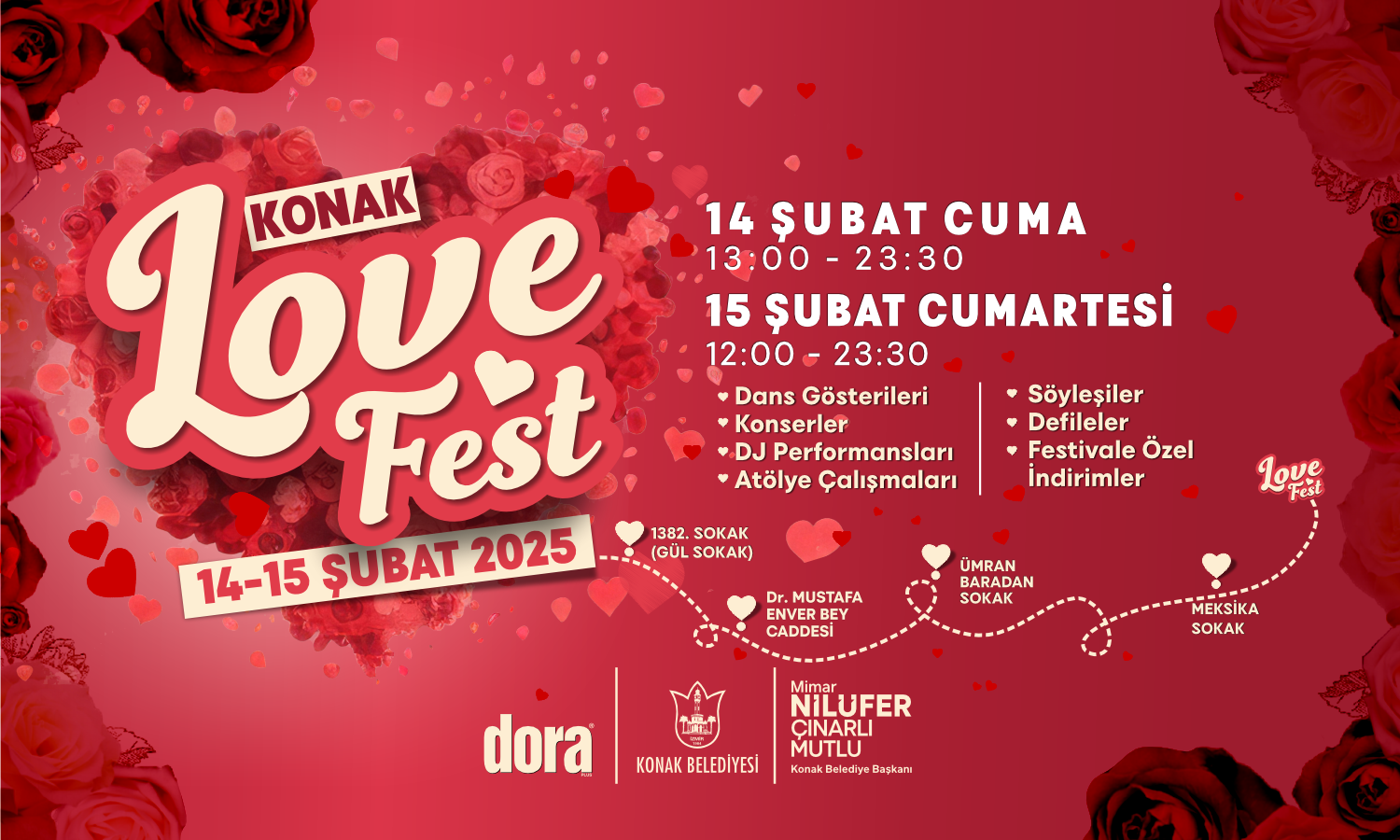 Konak’ta Sevgililer Günü, Love Fest, Sevgi Kermesi ve Sevdiğine Koş