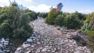 İzmir'in Bergama ilçesinde Roma Dönemi'ne ait olduğu düşünülen antik yol