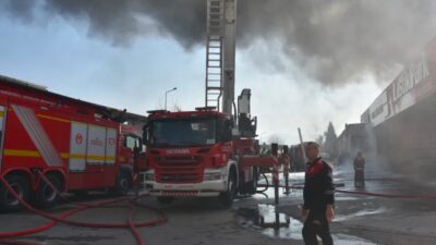 Çanakkale'nin Bayramiç ilçesinde tarım arazisinde başlayan yangın, rüzgarın etkisiyle ormanlık