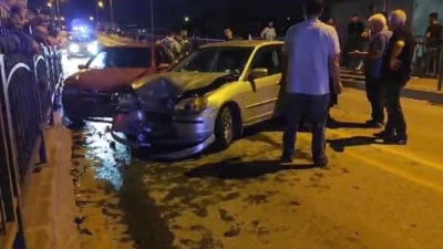 Çorum’un Osmancık ilçesinde D100 kara yolunda meydana gelen zincirleme trafik