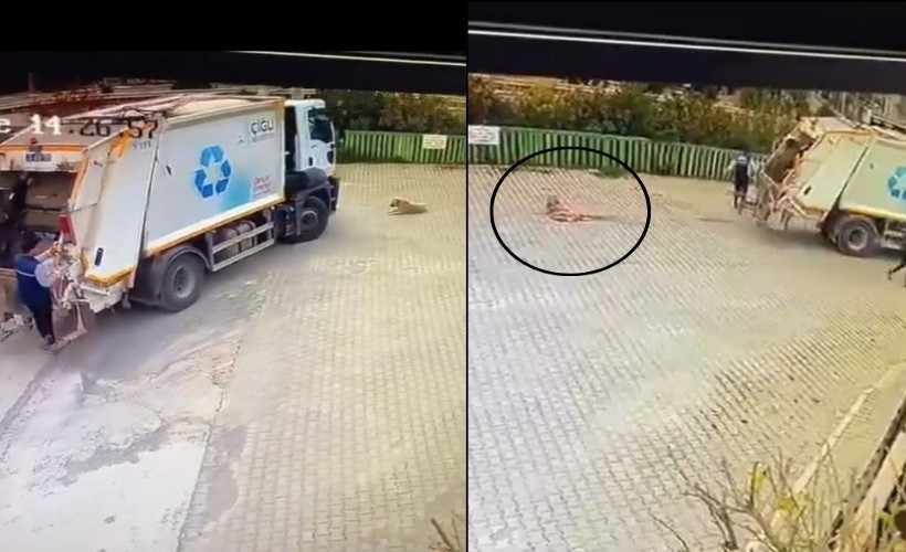 İzmir'in Çiğli ilçesinde yaşanan olayda, belediyeye ait çöp kamyonu bir