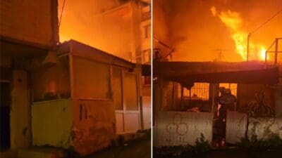 İzmir'in Karabağlar ilçesinde gece saatlerinde çıkan ev yangını, mahallede paniğe