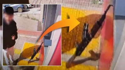 İstanbul Ataşehir'de akılalmaz bir olay yaşandı. Elindeki uzun namlulu silahla,