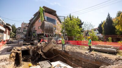 İzmir Büyükşehir Belediyesi İZSU Genel Müdürlüğü Bayraklı Tepekule Mahallesi’nin altyapısını