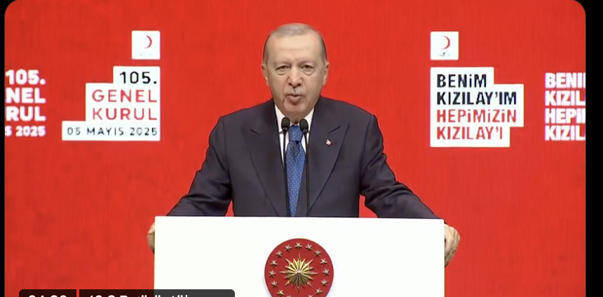 Cumhurbaşkanı Recep Tayyip Erdoğan, Türk Kızılay 105'inci Genel Kurulu'nda yaptığı