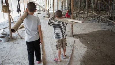 Balıkesir Edremit'te bir inşaatta çalıştırılan 12 yaşındaki Timur Öztürk, ikinci