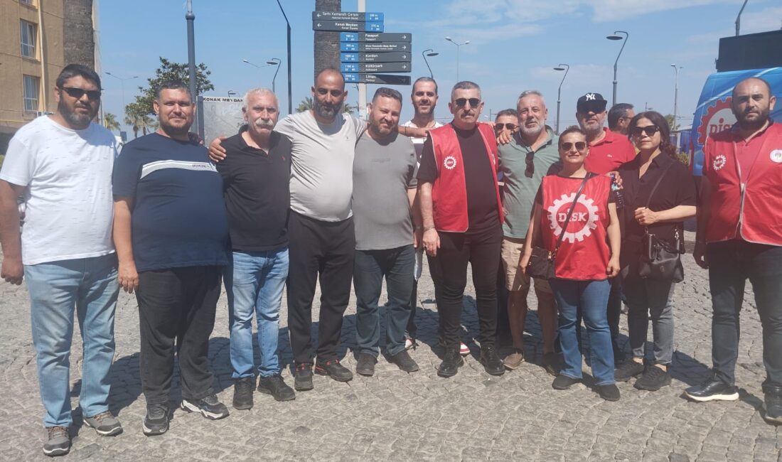 İZELMAN ve İZENERJİ çalışanlarının başlattığı grev üçüncü gününe girerken, DİSK