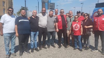 İZELMAN ve İZENERJİ çalışanlarının başlattığı grev üçüncü gününe girerken, DİSK