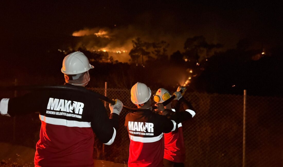 Aliağa ve Foça'da İzmir'in ciğerlerini yakan yangınlara karşı Menemen Belediyesi