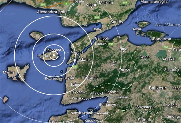 Çanakkale'nin Gökçeada açıklarında sabah saatlerinde meydana gelen deprem, yerin 12,61