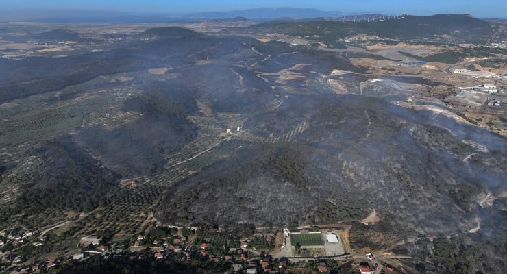 Aliağa'da izinsiz çöp yaktığı için ormanlık alanın zarar görmesine sebep