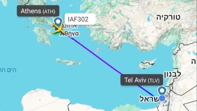 İsrail Başbakanı Binyamin Netanyahu'nun resmi uçağının Tel-Aviv'den Atina'ya doğru hareket