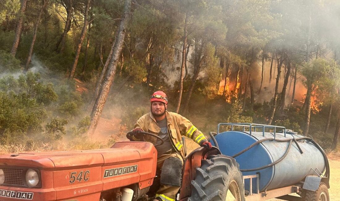 İzmir’in Gaziemir ilçesinde çıkan orman yangınına ekipler havadan ve karadan