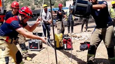 İzmir’in Aliağa ilçesinde fore kazık kuyusuna düşen 35 yaşındaki C.E.,