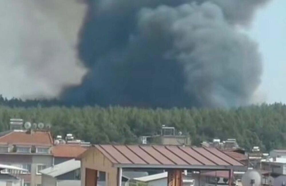 İzmir Gaziemir'de çıkan orman yangını Sarnıç Mahallesi'ni tehdit ediyor. Alevler