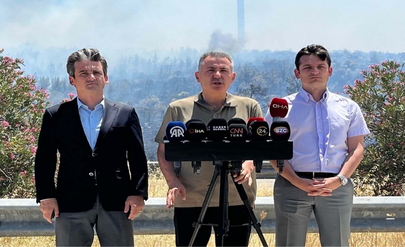 Çeşme ve Ödemiş'te alevler söndürülmeye çalışılıyor. 9 uçak, 22 helikopter,