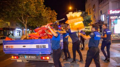 Karşıyaka Belediyesi, Girne Bulvarı ve Erdoğan Akkaya Sokak’ta yaptığı denetimlerde