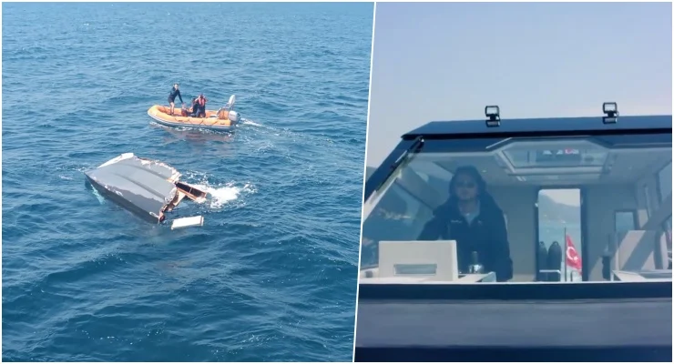 Teknesi parçalanmış halde Marmara Adası açıklarında bulunan işadamı Halit Yukay’ın