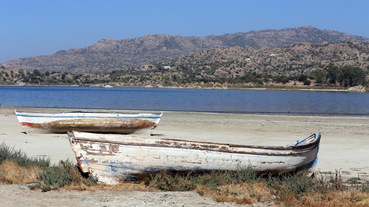Muğla ve Aydın sınırındaki Bafa Gölü’nde hem su seviyesi hızla