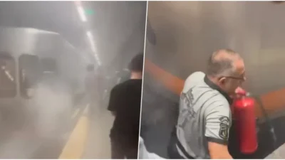 İstanbul’un ilçesi Bağcılar’da sefer yapan metronun fren balatasında yangın çıktı.