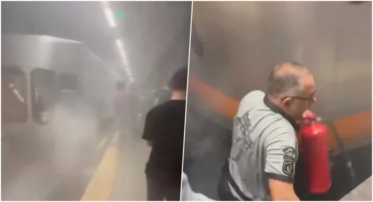 İstanbul’un ilçesi Bağcılar’da sefer yapan metronun fren balatasında yangın çıktı.