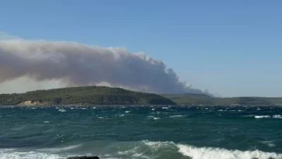 Çanakkale’nin Gelibolu ilçesinde çıkan orman yangını nedeniyle Tayfur, Yolağzı ve