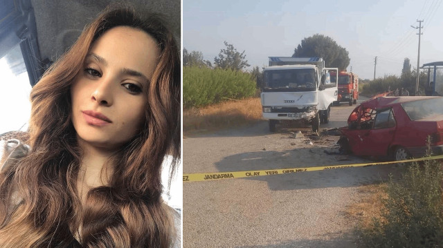 izmir’in Ödemiş ilçesinde, kamyonla çarpışan otomobilin sürücüsü 24 yaşındaki Hanife