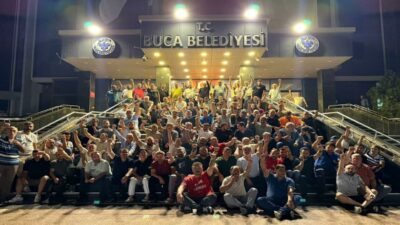 Buca Belediyesi’nde maaşlarını alamadıkları gerekçesiyle işçiler, 7 gündür eylemlerini sürdürüyor.