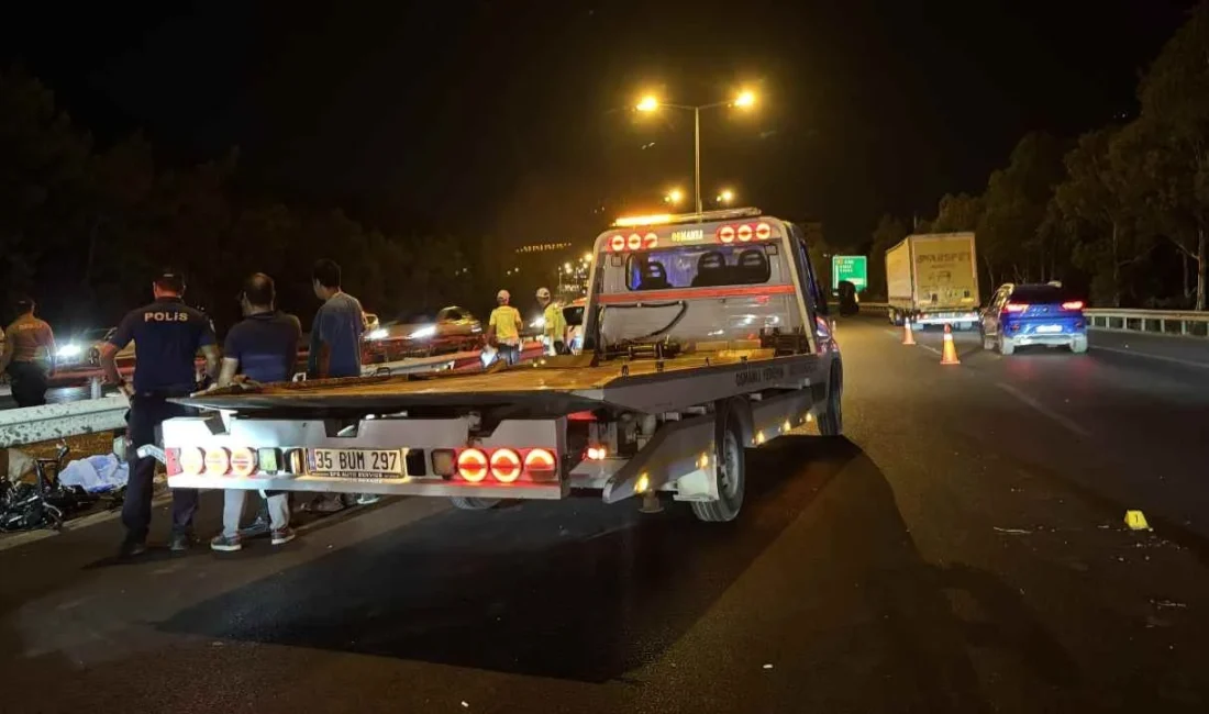 Çevre yolunda kontrolden çıkan motosiklet bariyere çarptı, Urla'ya gitmek için