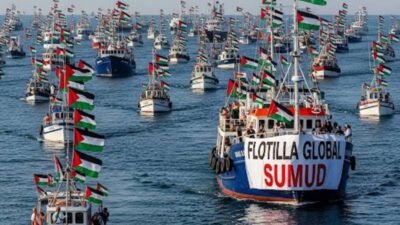 Gazze’ye insani yardım taşıyan Sumud Filosu, İsrail tehdidine rağmen yoluna