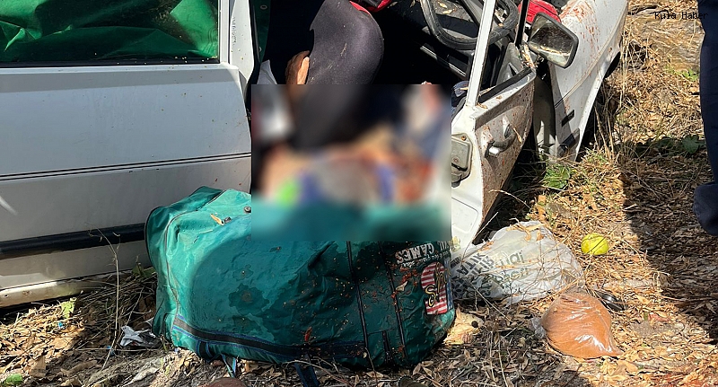 Manisa’nın Kula ilçesinde, yoldan çıkan otomobilin takla atması sonucu ağır