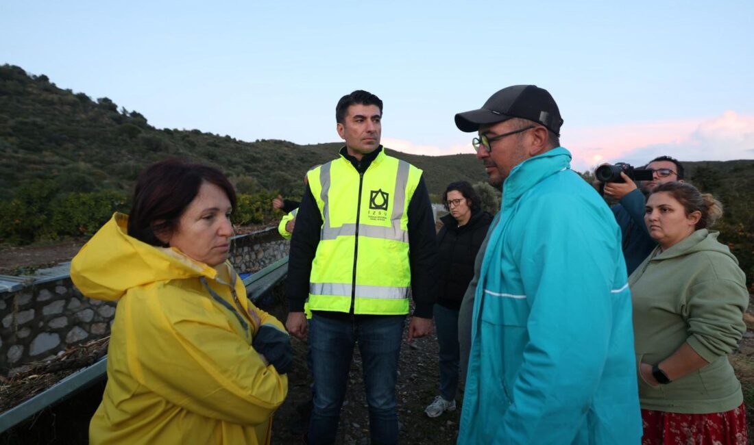 Şiddetli yağışta metrekareye 165 kg’dan fazla su düşen Karaburun’da, İZSU