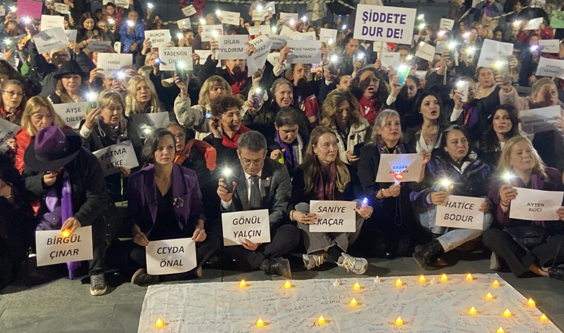 Yürüyüş ve oturma eyleminde kadınlar şiddete, cezasızlığa ve kadın düşmanlığına