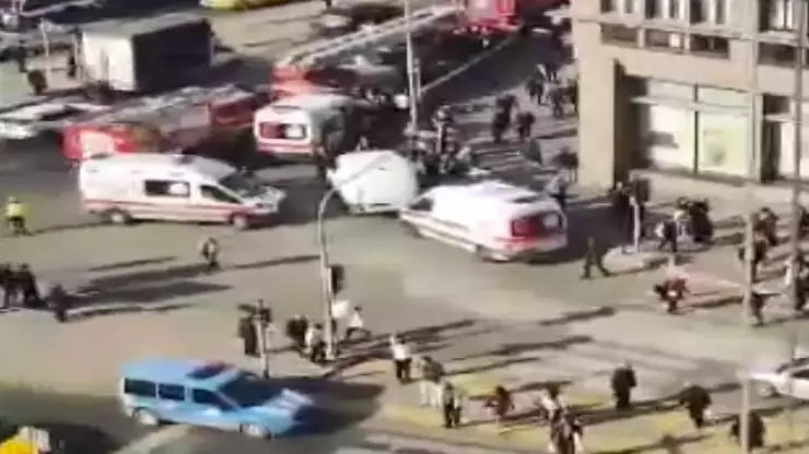 Ankara'nın Ulus semtinde bulunan Sosyal Bilimler Üniversitesi'nde, yangın önleme sisteminde