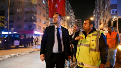 Bornova Belediye Başkanı Ömer Eşki, İZSU altyapı çalışmalarının ardından gece